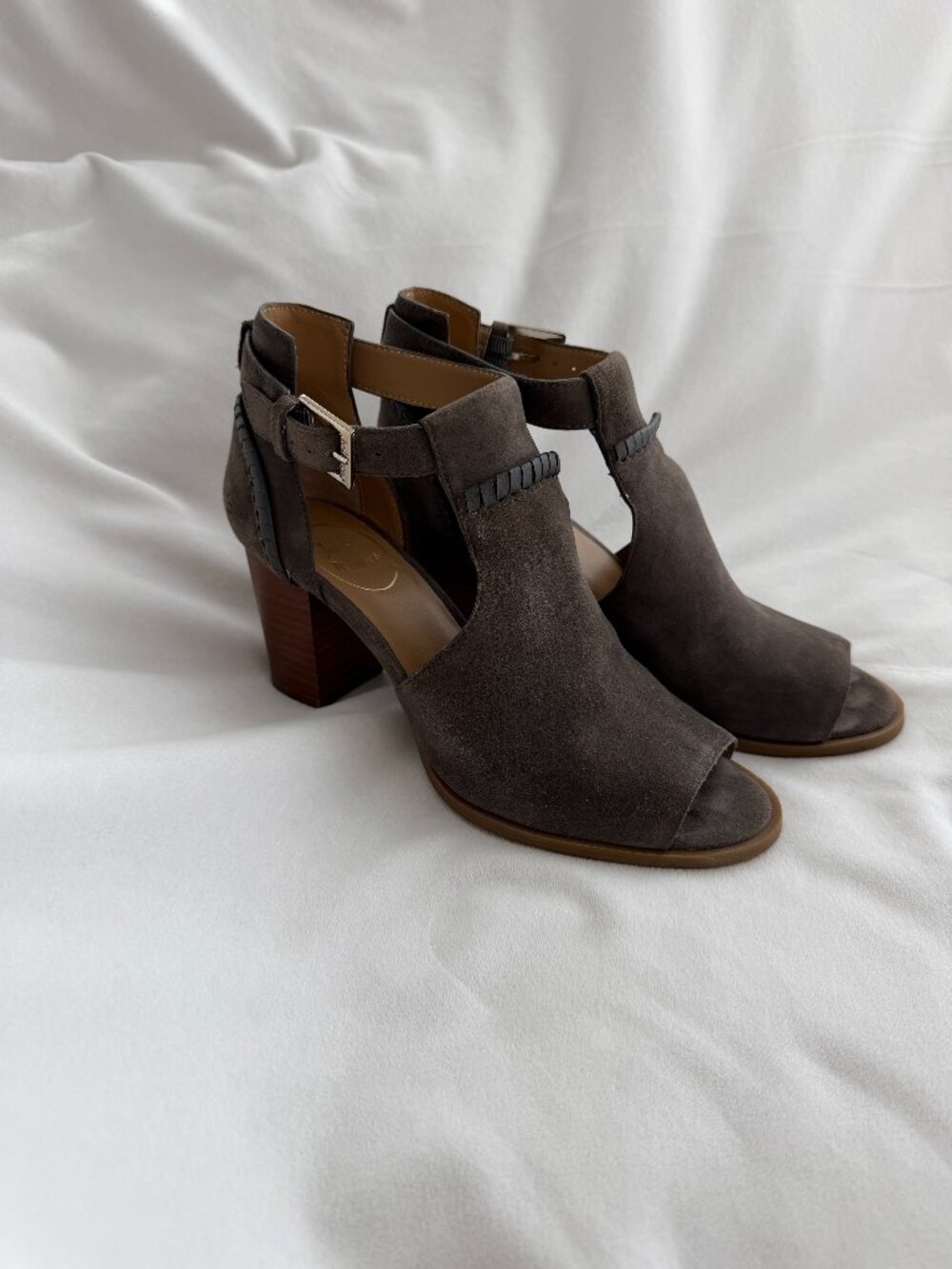 Jack Rogers Grey Peep Toe Booties